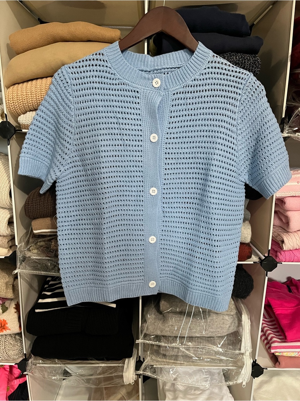 NWOT Open Knit Short Sleeve Sweater